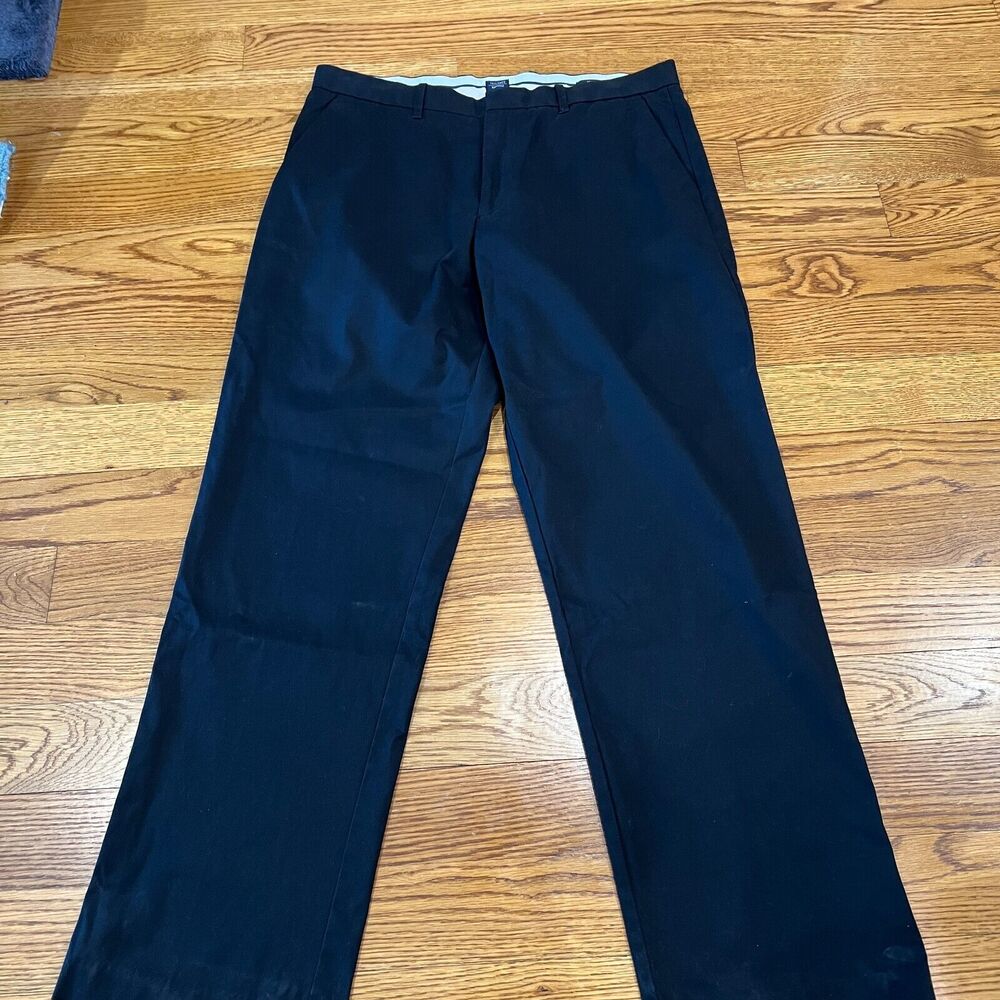 Gap Khakis Men's Tailored Flat Front Chino Pants Black 36x34 (36x32) measured